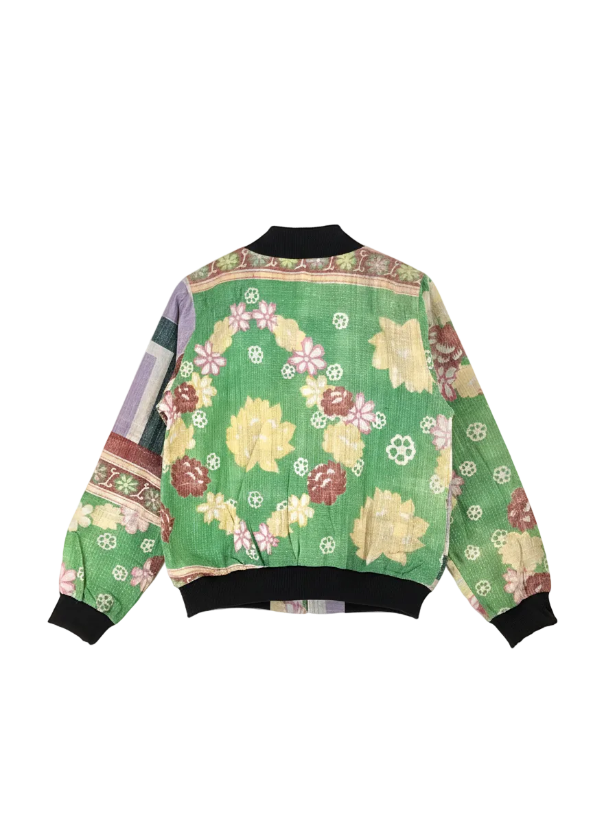 Sophia Reversible Kantha Bomber - New Leaf - M