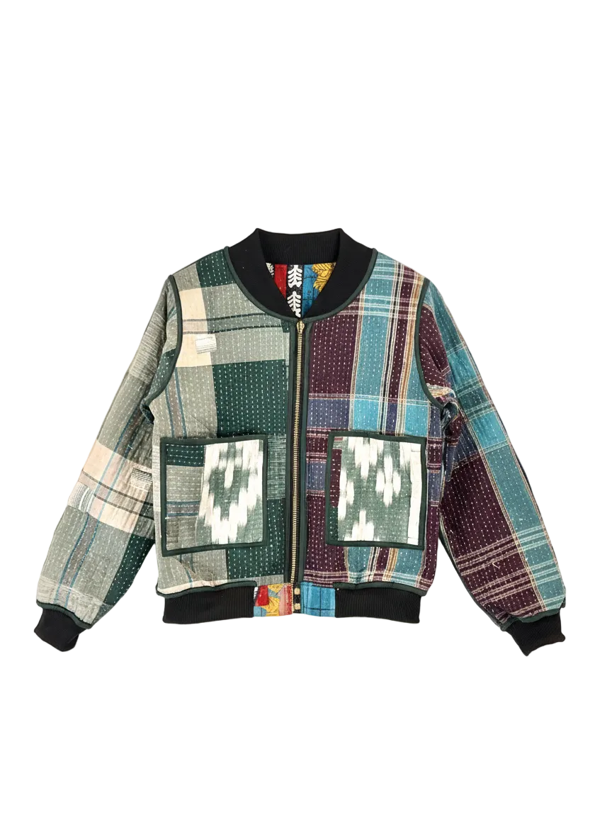 Sophia Reversible Kantha Bomber - New Leaf Heritage - M