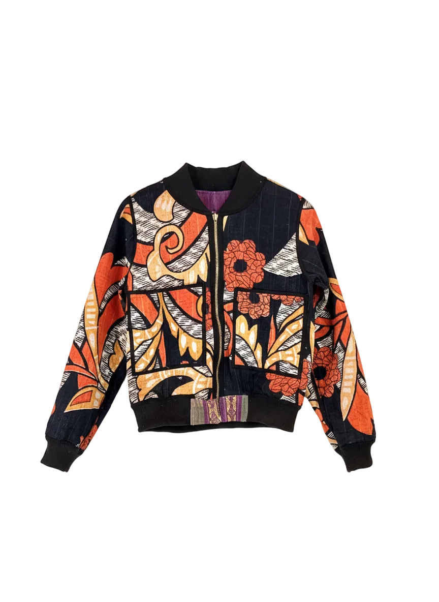 Sophia Reversible Kantha Bomber - November Dream - S