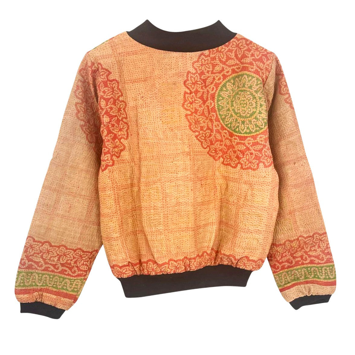 Nadia Bomber Jacket  | Vintage Kantha - Orange Sunset (S)