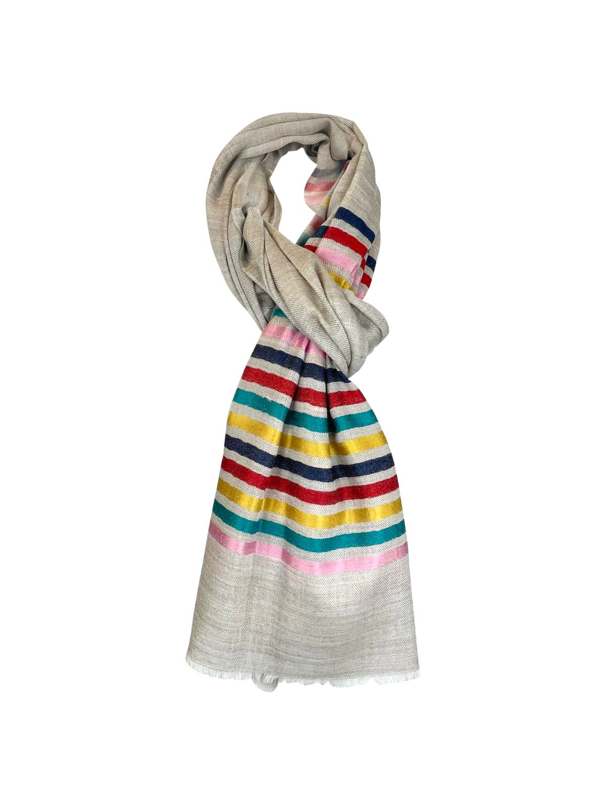 Cashmere Scarf - Rainbow Stripes