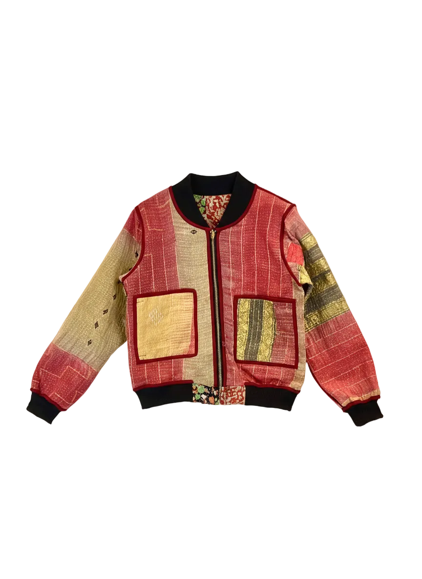Sophia Reversible Kantha Bomber - Renewal Grove - M