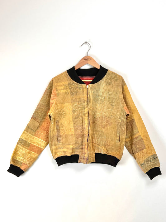 Sophia Reversible Kantha Bomber - Golden Gratitude - S