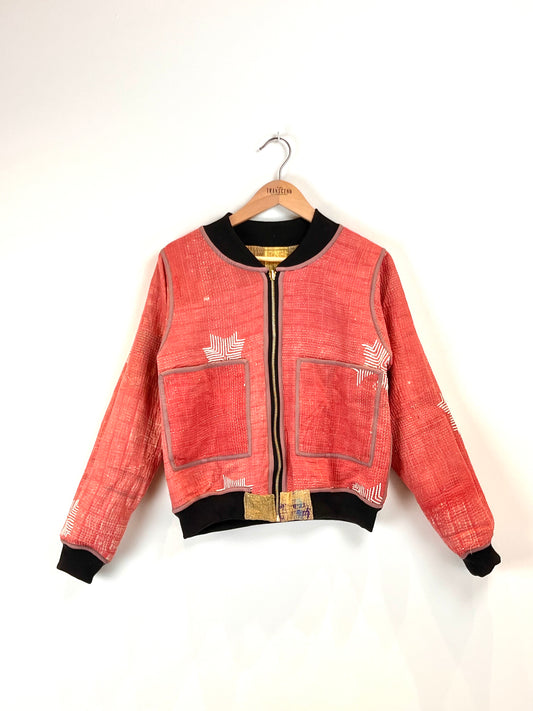 Sophia Reversible Kantha Bomber - Golden Gratitude - S