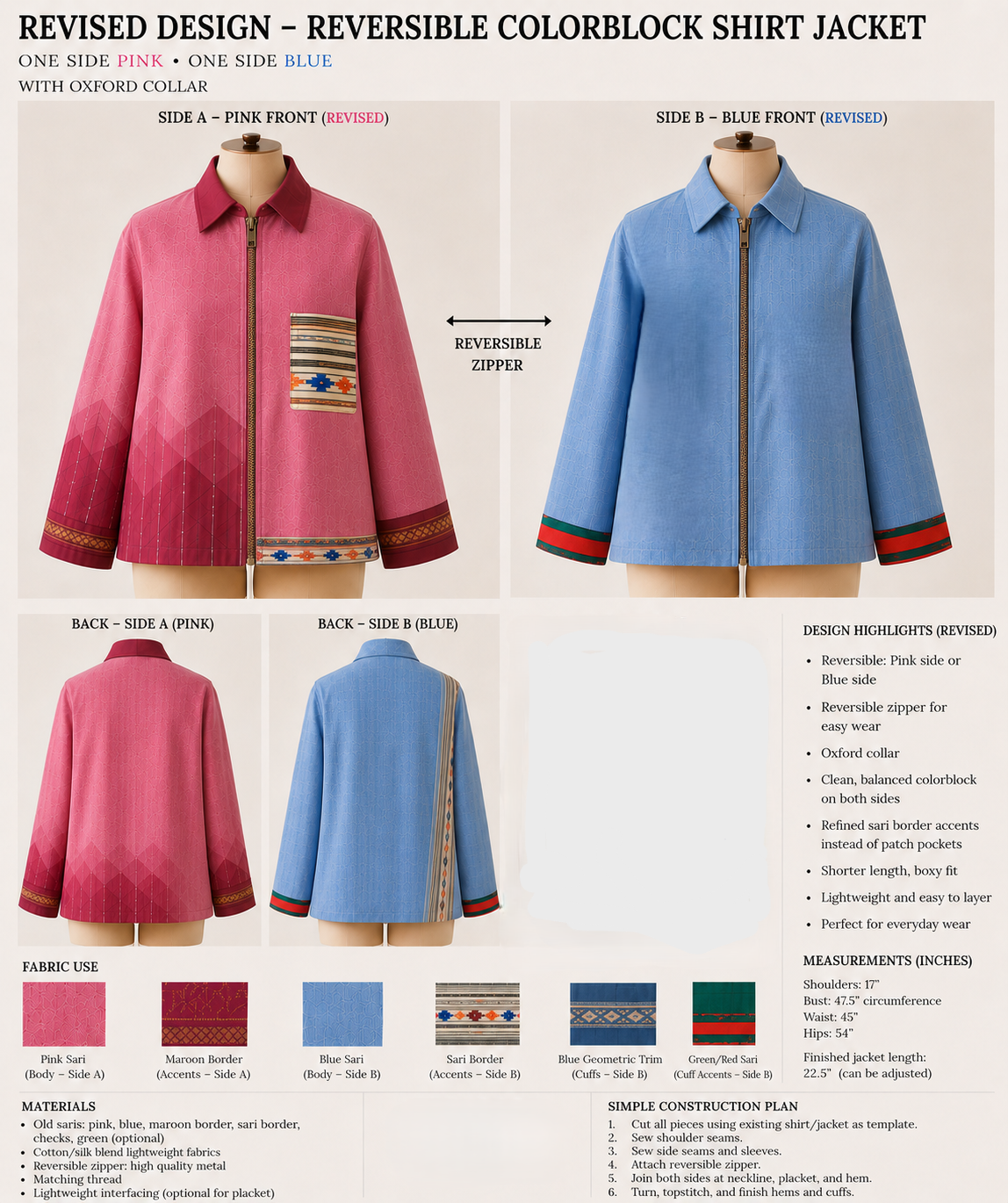 Uma's Bespoke Reversible Sari Jackets