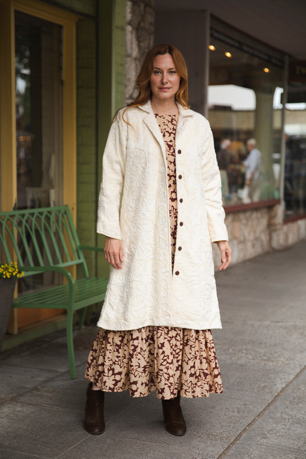 MALIKA COAT - White on White Embroidery