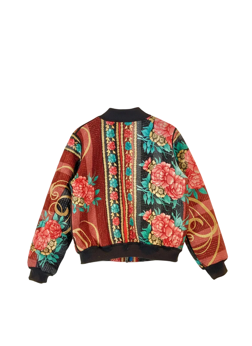Sophia Reversible Kantha Bomber - Twilight Harvest - XL