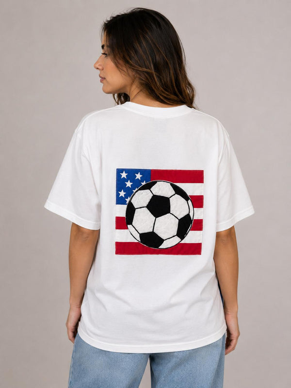 USA Flag Soccer Momento Tee - Unisex