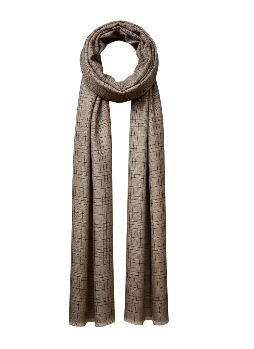 Cashmere Scarf - Mauve Plaid