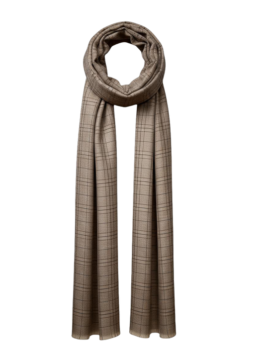 Cashmere Scarf - Mauve Plaid