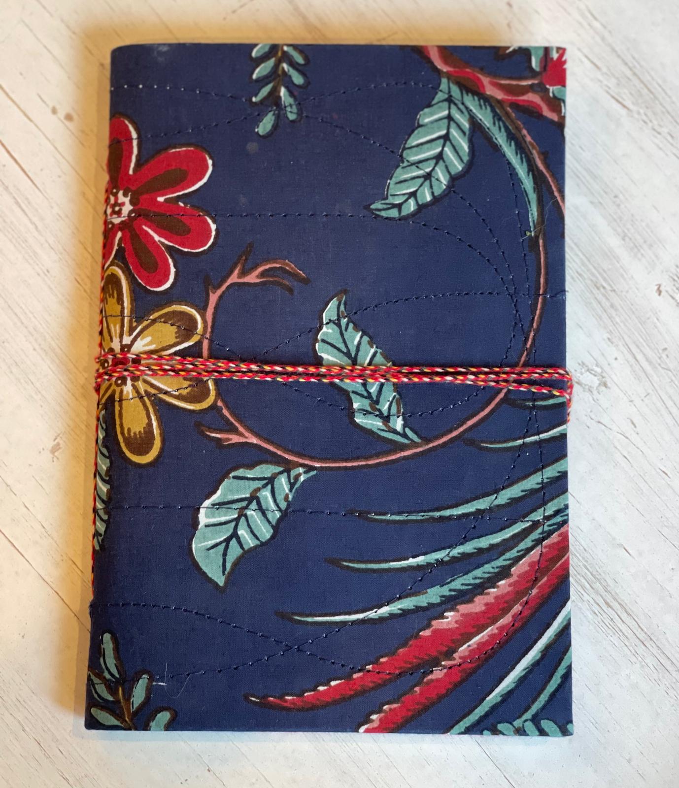 Navy Blue Floral Block Print Journal/Notebook