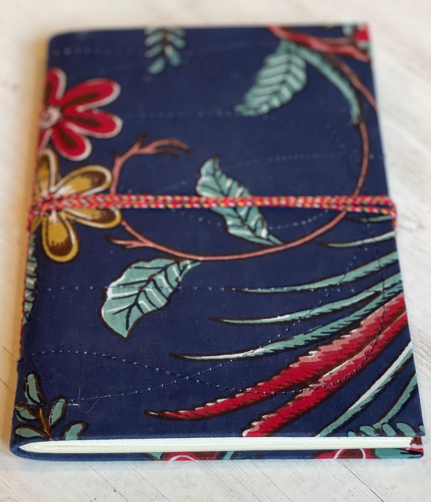 Navy Blue Floral Block Print Journal/Notebook