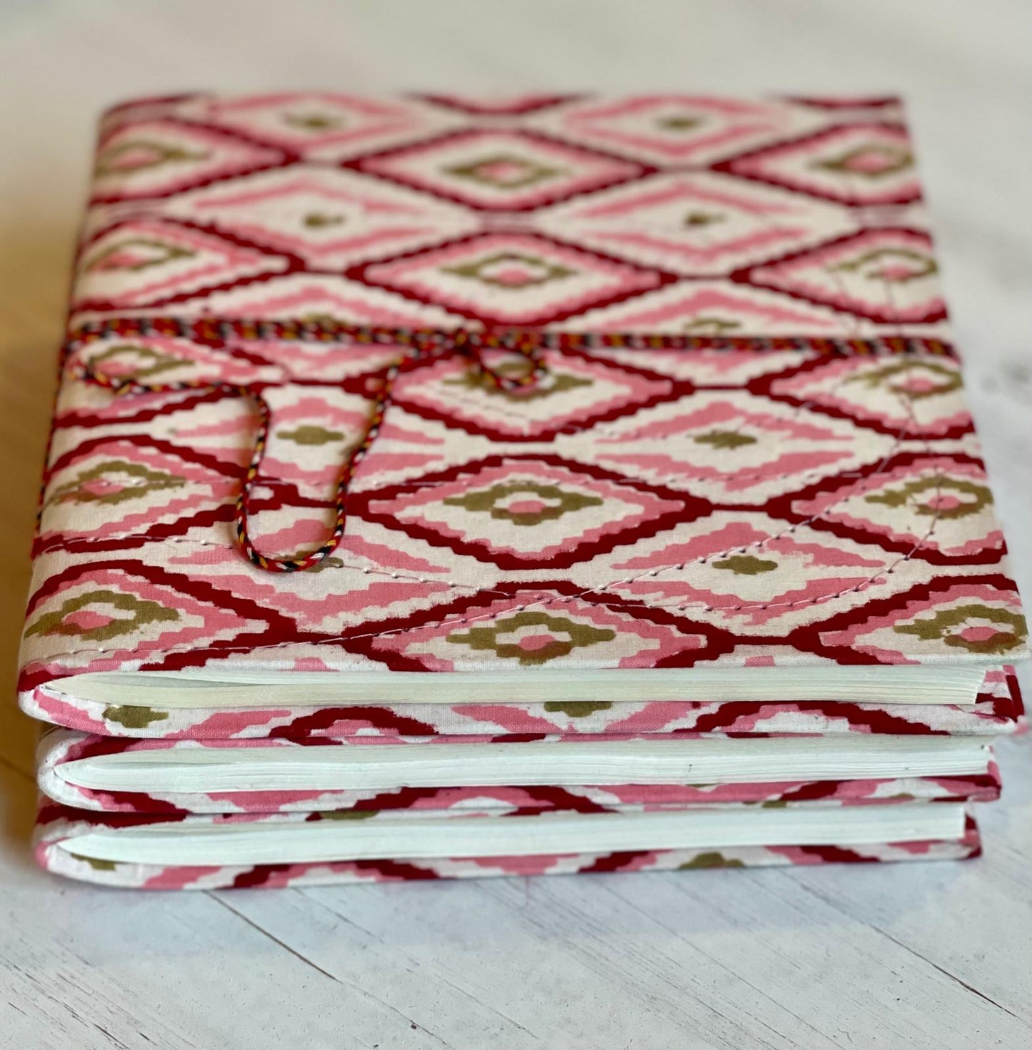 Pink Geometric Print Block Print Journal/Notebook