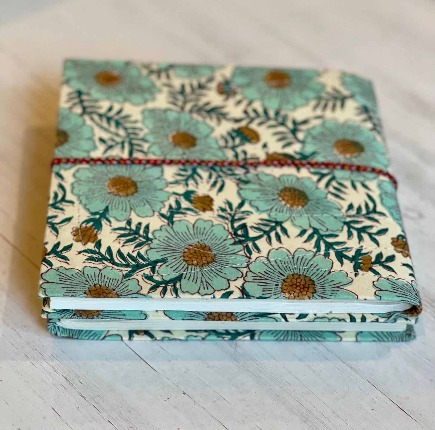 Blue & White Daisy Block Print Journal/Notebook