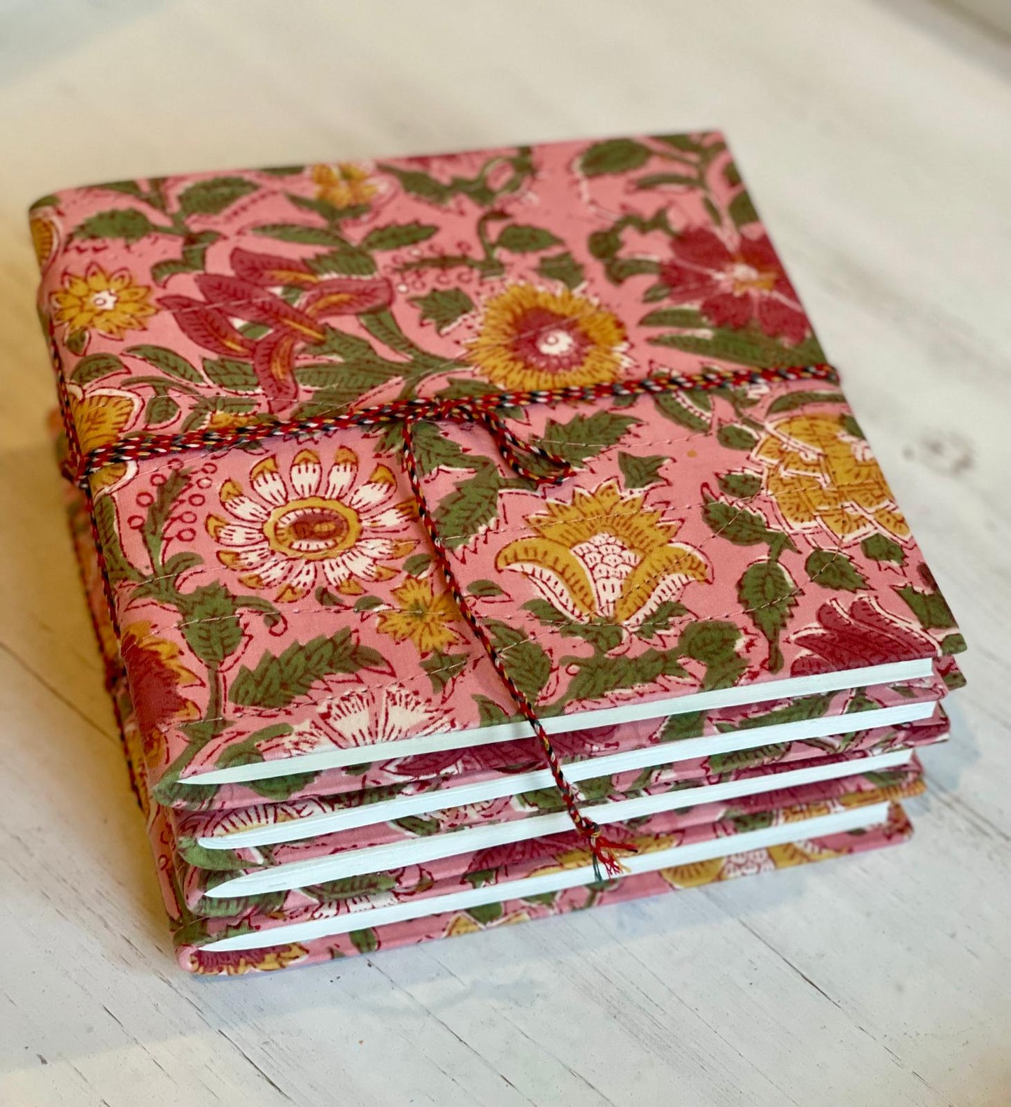 Pink Floral Block Print Journal/Notebook