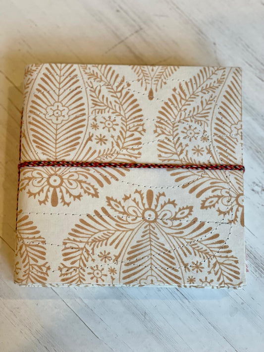 White Floral Block Print Journal/Notebook