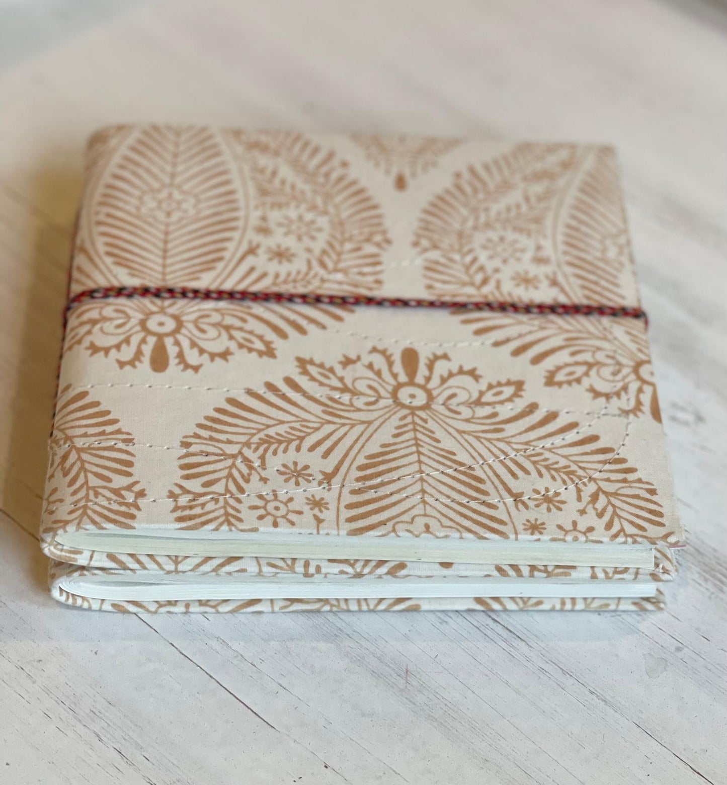 White Floral Block Print Journal/Notebook