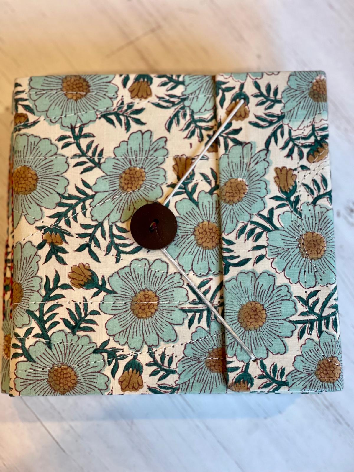 Blue & White Daisy Block Print Journal/Notebook