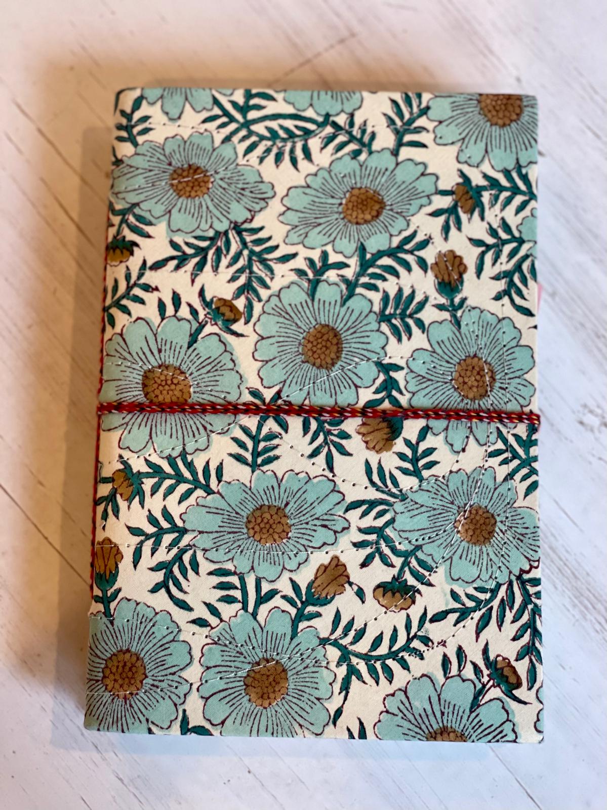 Blue & White Daisy Block Print Journal/Notebook