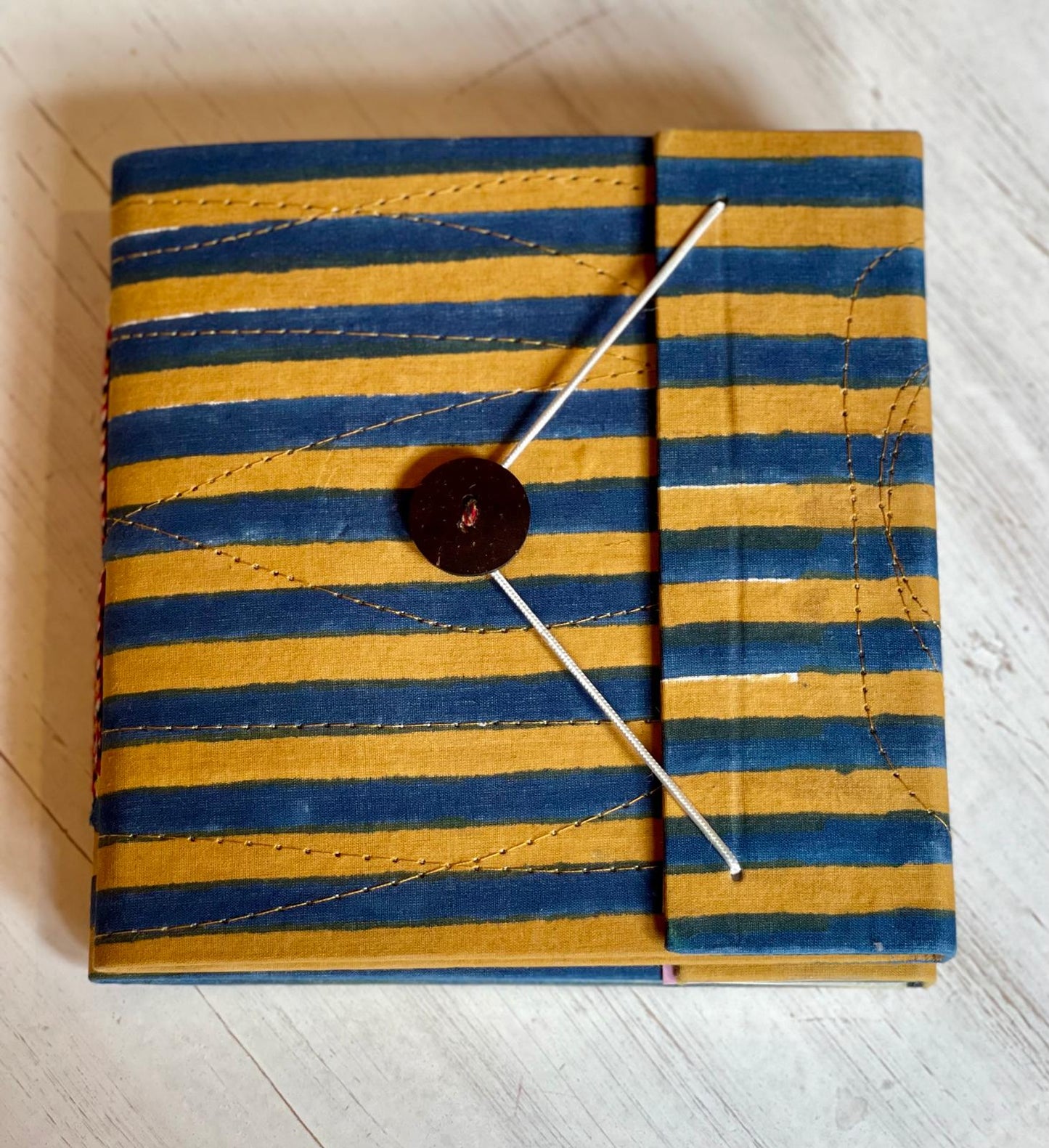 Blue & Yellow Stripe Block Print Journal/Notebook