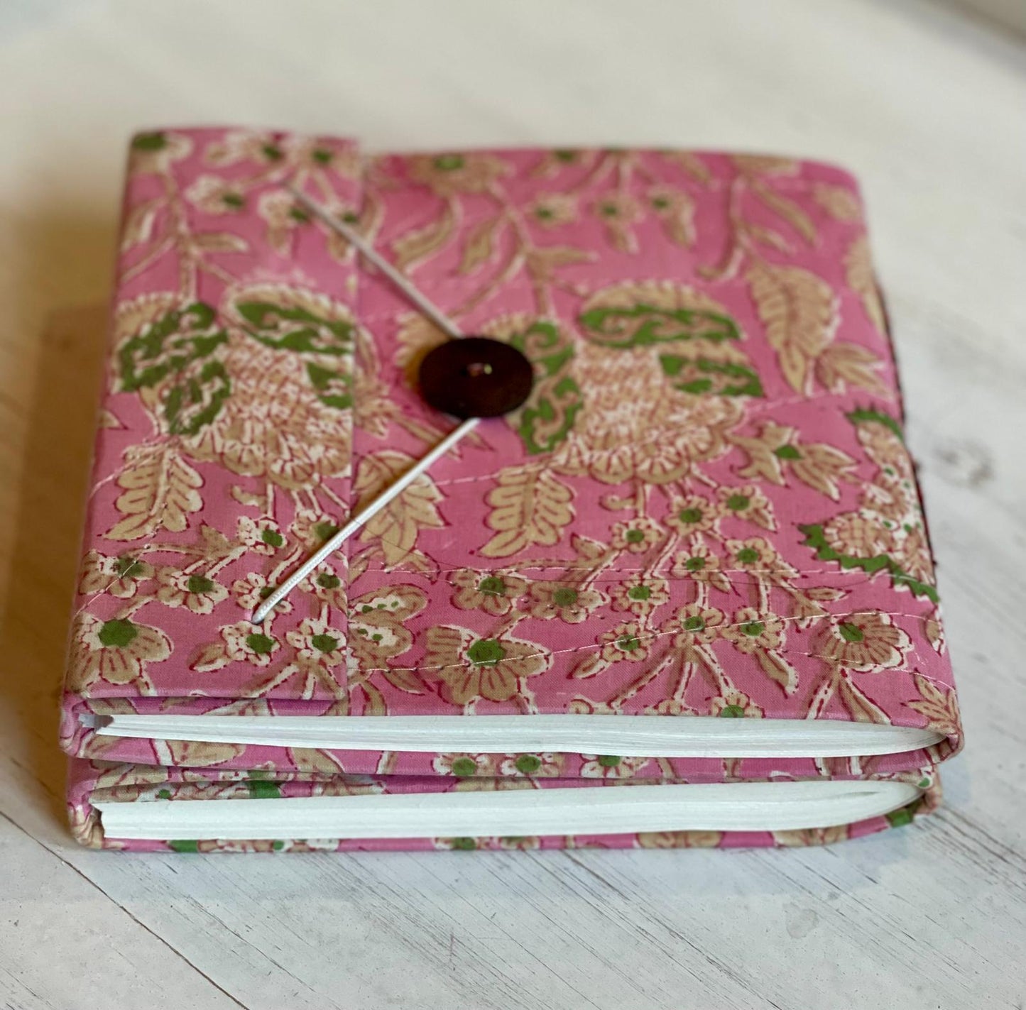 Pink Floral Print Block Print Journal/Notebook