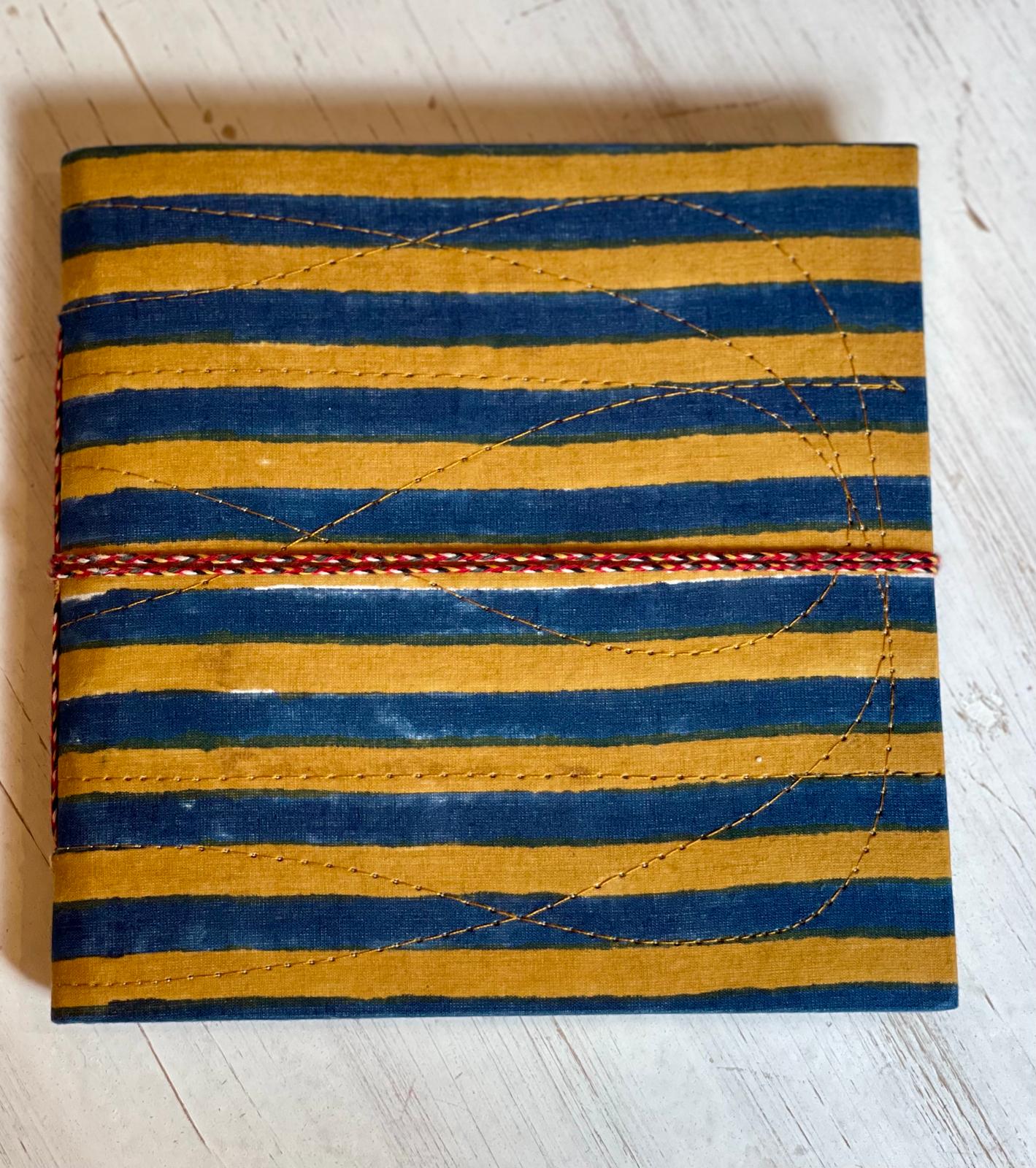 Blue & Yellow Stripe Block Print Journal/Notebook