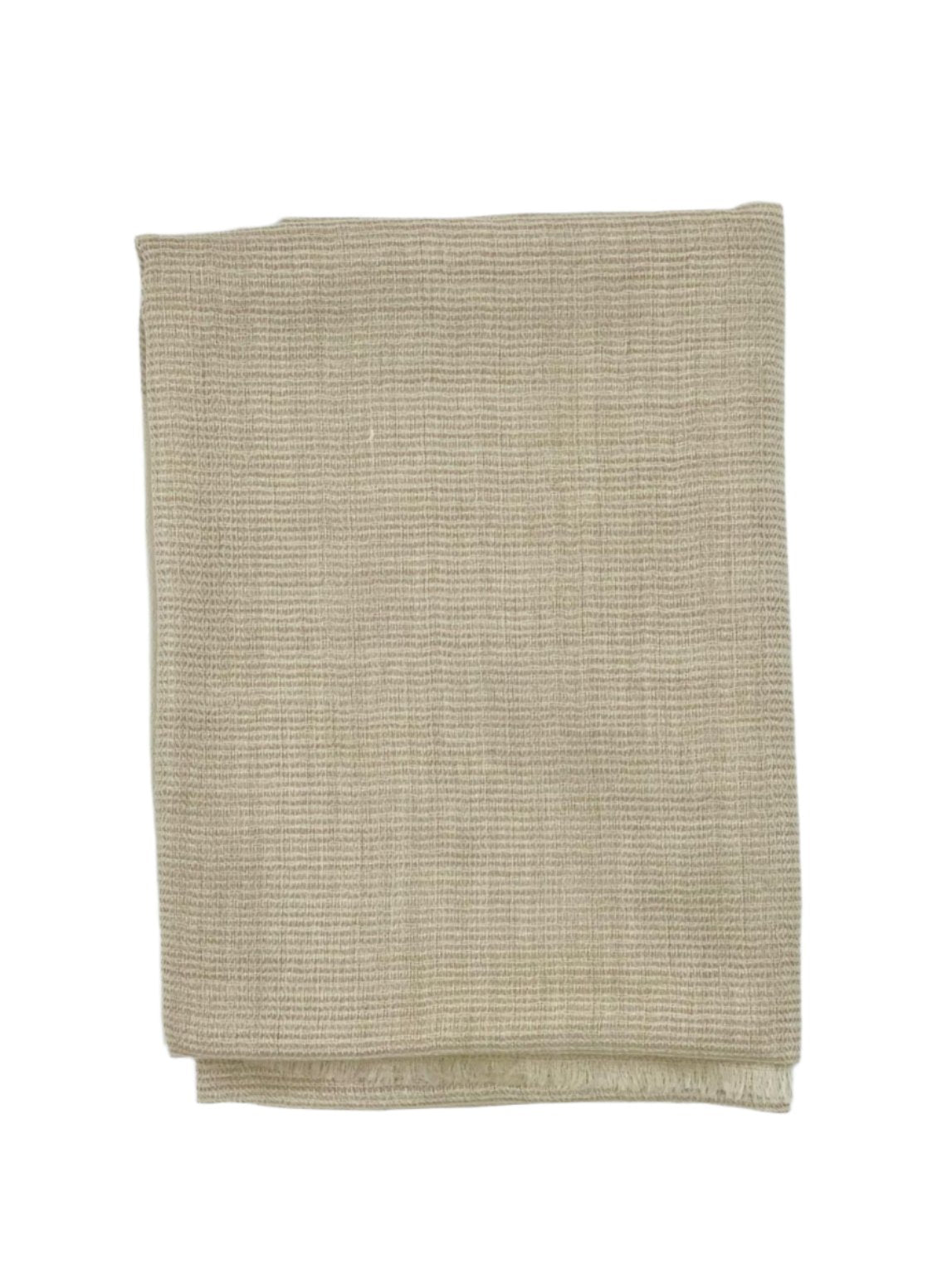 Cashmere Scarf - Soft Beige With Stripes