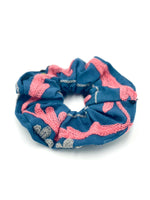 Embroidered Oversized Scrunchie - Suzani Embroidery Blue 1