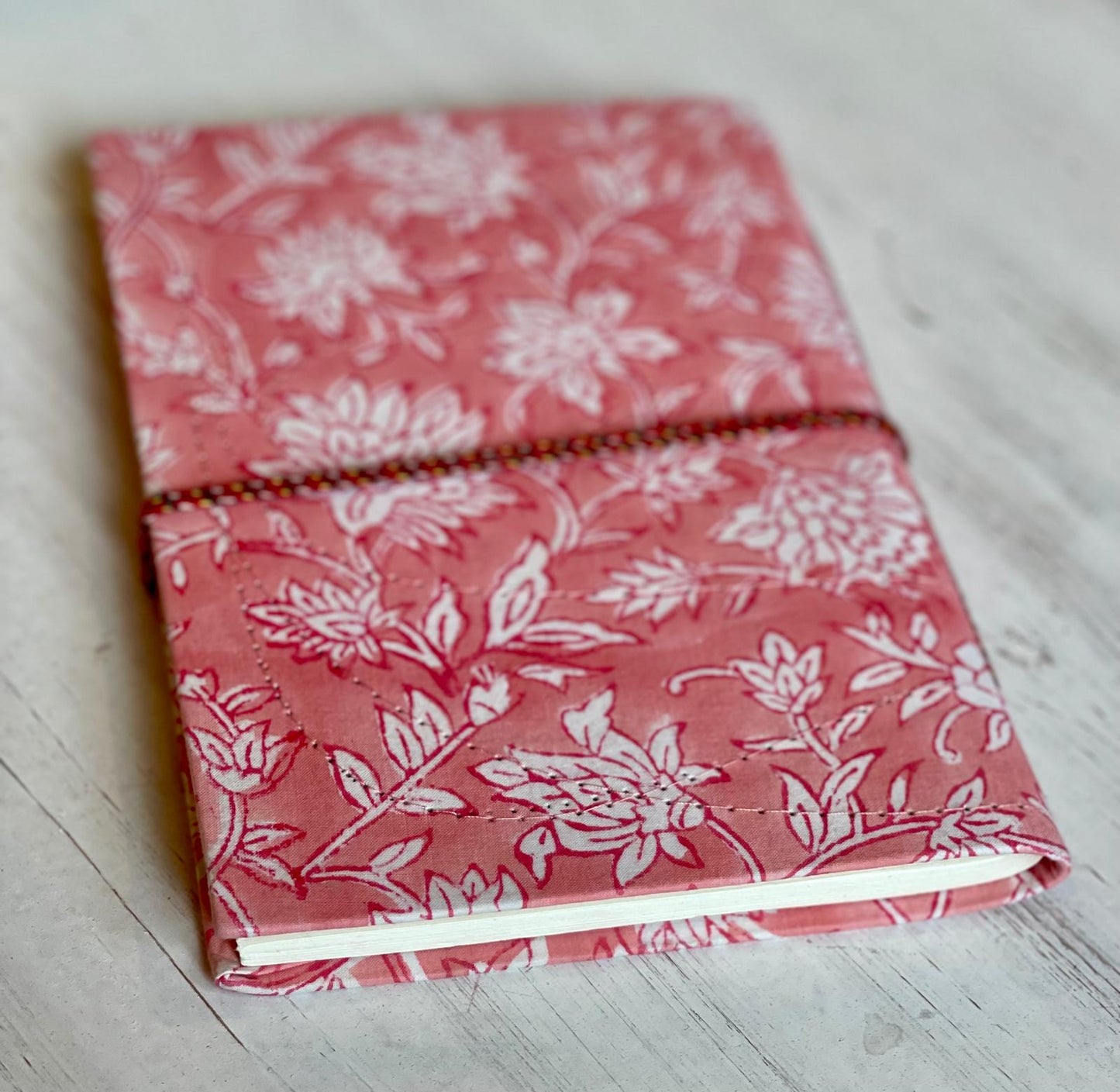 Pink Large Floral Block Print Journal/Notebook