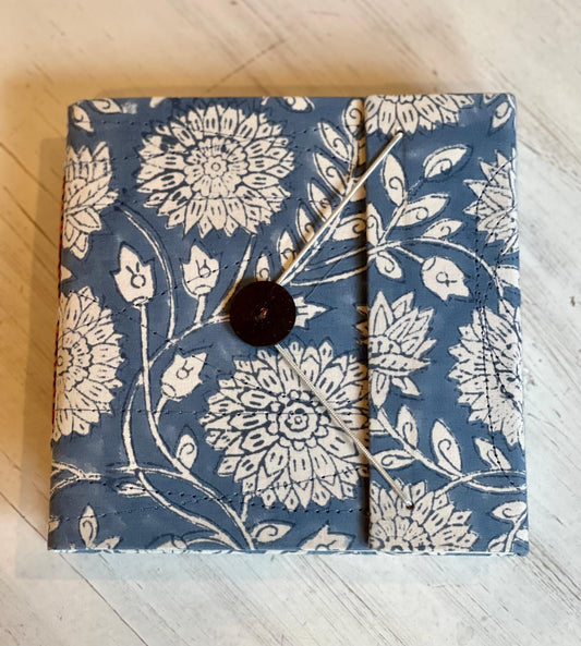 Blue White Floral Block Print Journal/Notebook