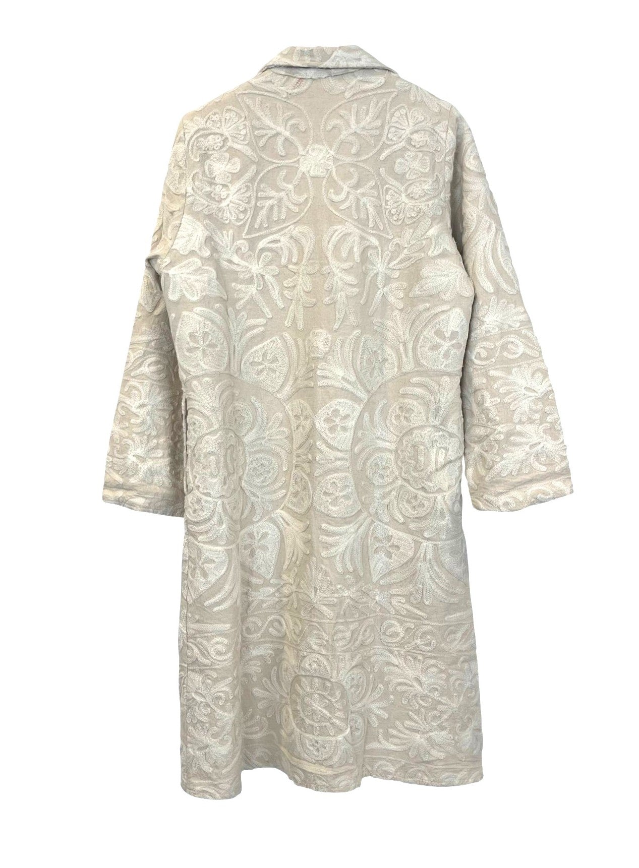 MALIKA COAT - White on White Embroidery