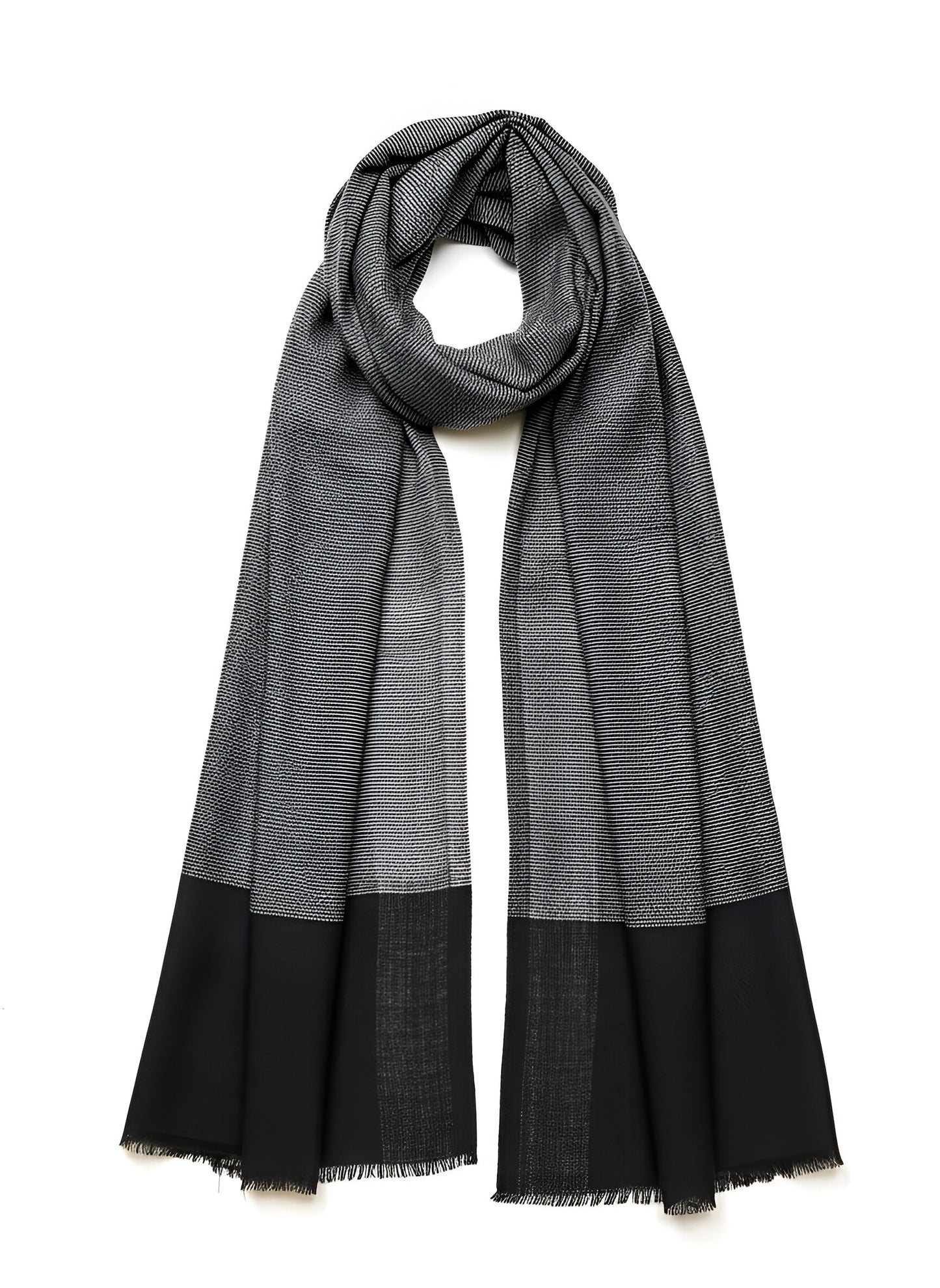 Cashmere Scarf - White Stripes