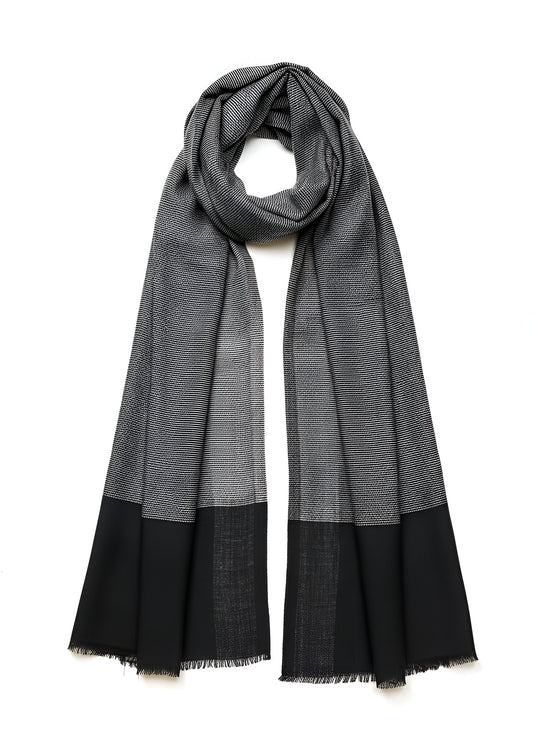Cashmere Scarf - White Stripes