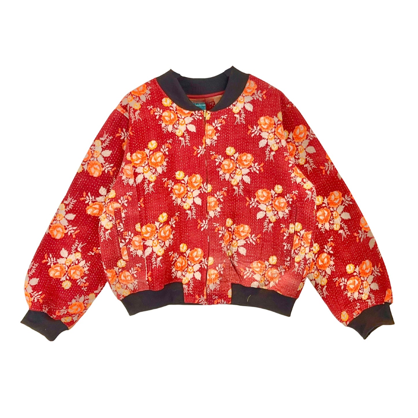 Sophia Reversible Kantha Bomber - Festive Floral - XXL