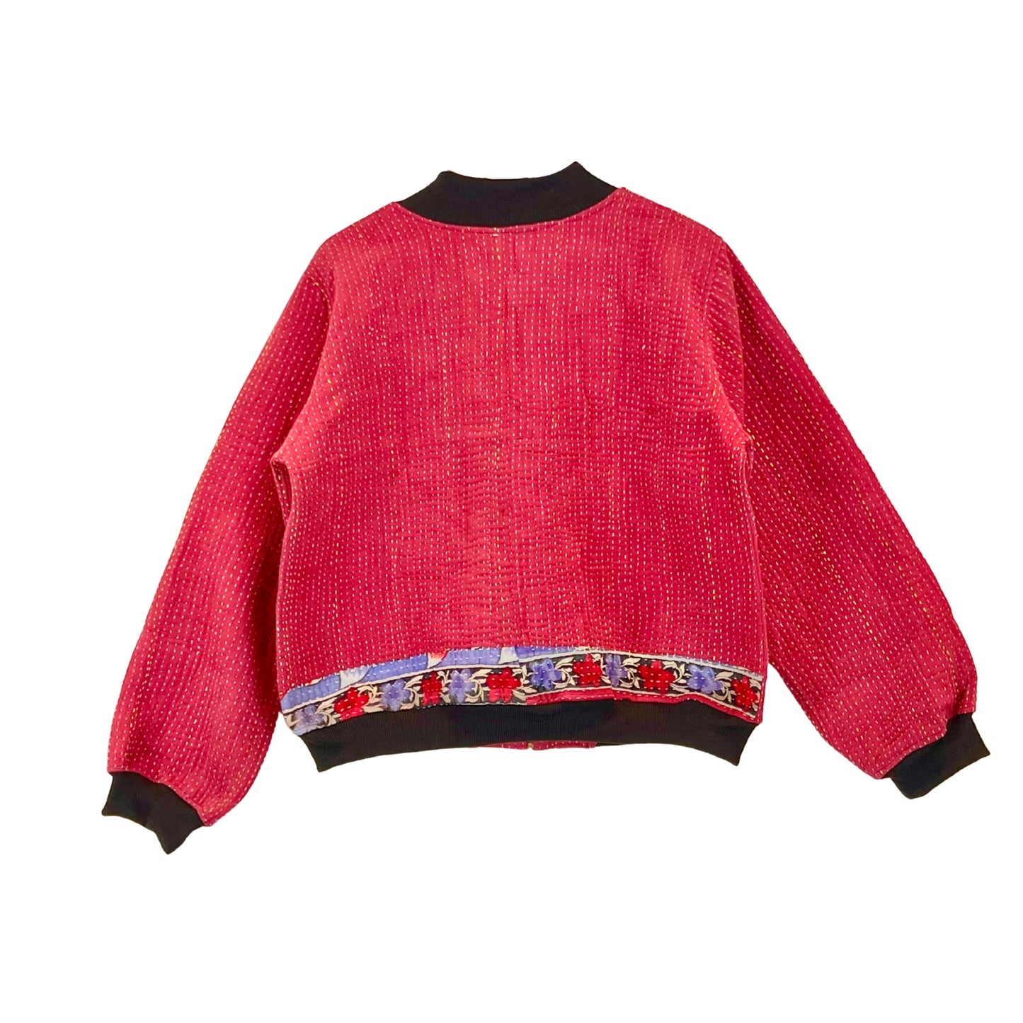 Sophia Reversible Kantha Bomber - Blush Patchwork XL