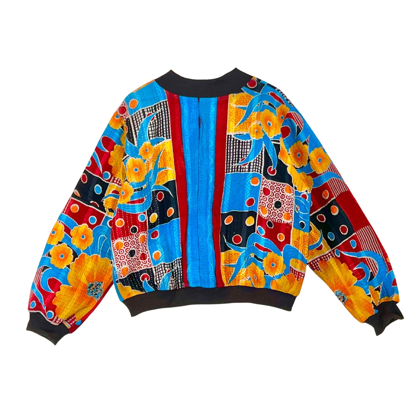 Sophia Reversible Kantha Bomber - Cranberry Dawn - XXL