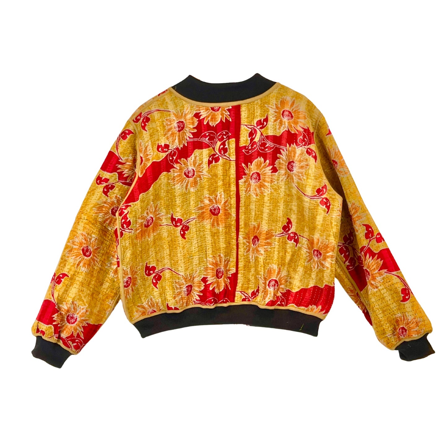 Sophia Reversible Kantha Bomber - Cranberry Dawn - XXL