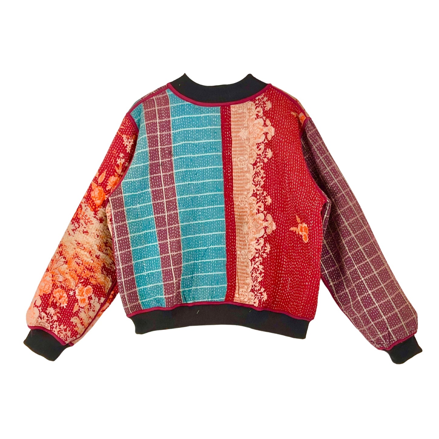 Sophia Reversible Kantha Bomber - Festive Floral - XXL