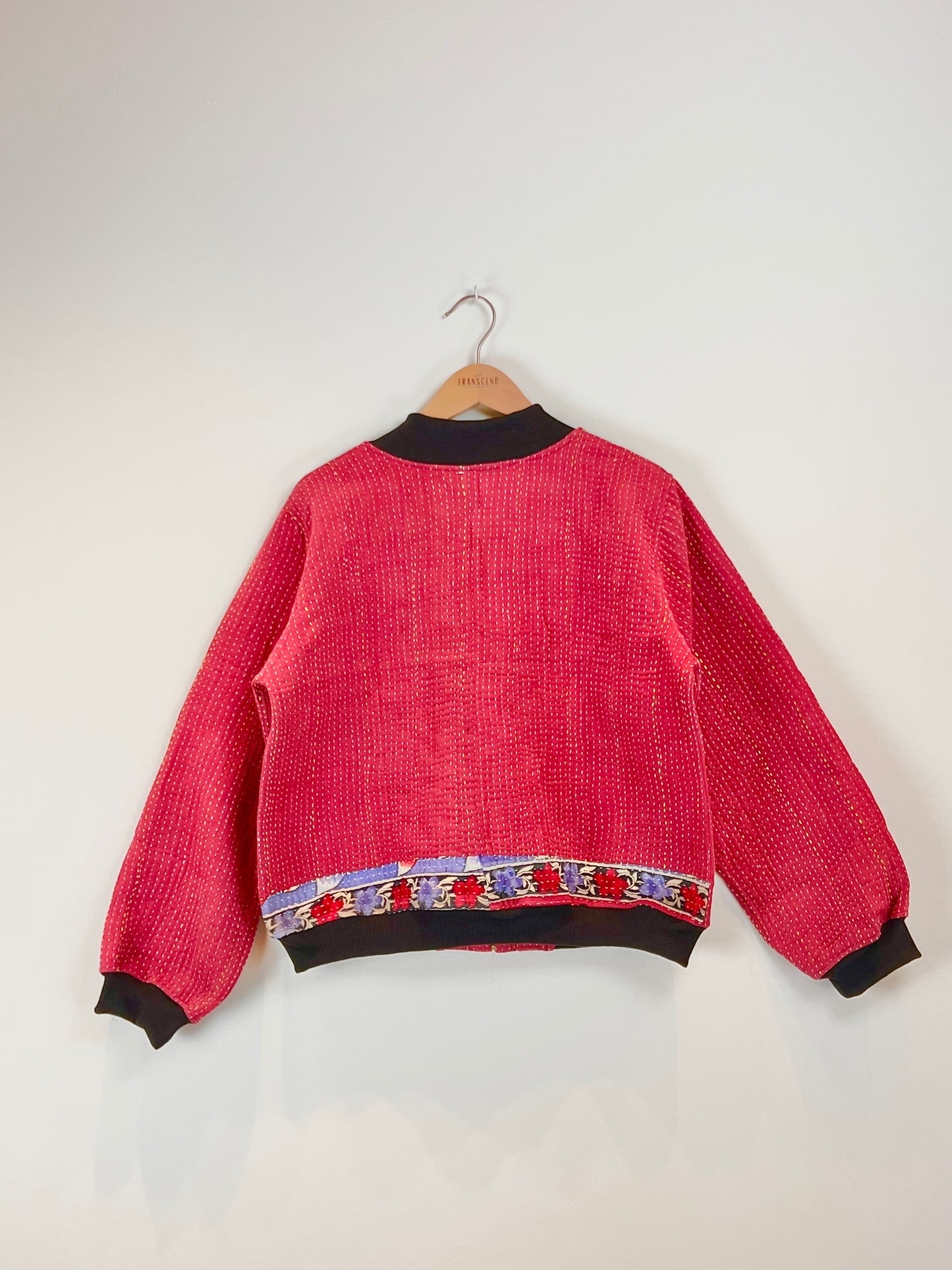 Sophia Reversible Kantha Bomber - Blush Patchwork XL