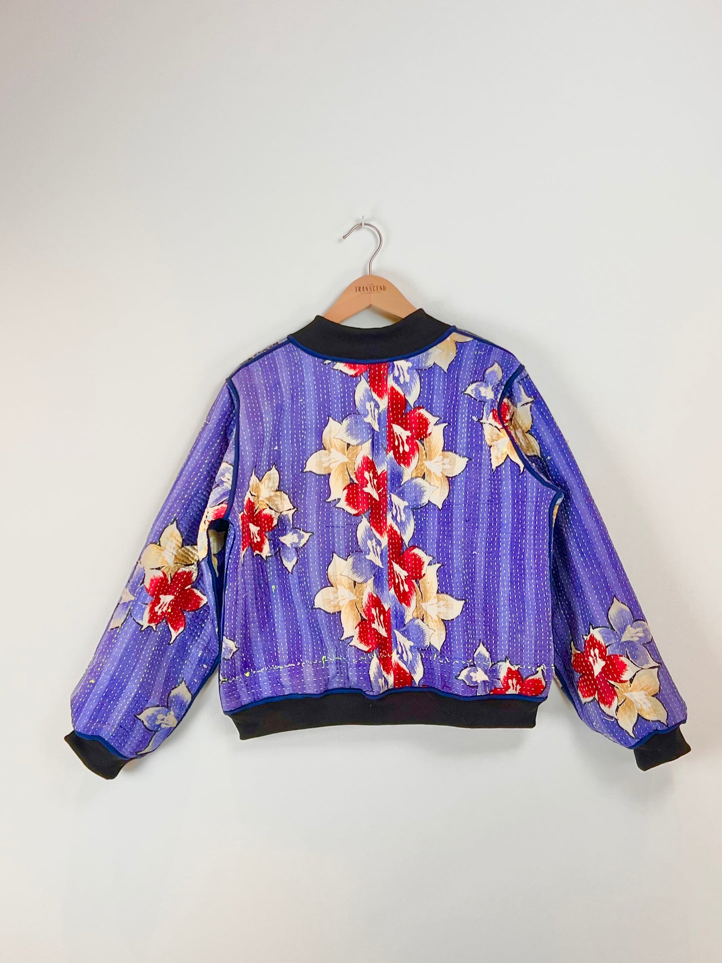 Sophia Reversible Kantha Bomber - Blush Patchwork XL