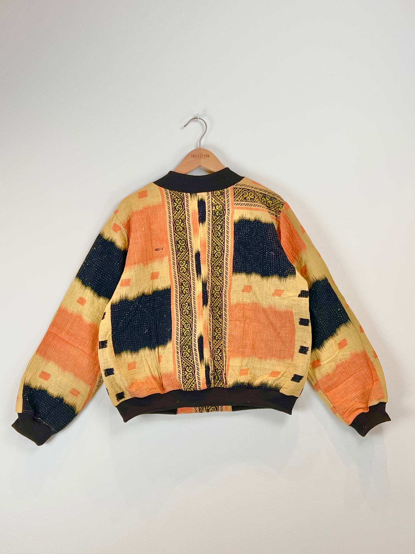 Sophia Reversible Kantha Bomber - Saffron Floral XL