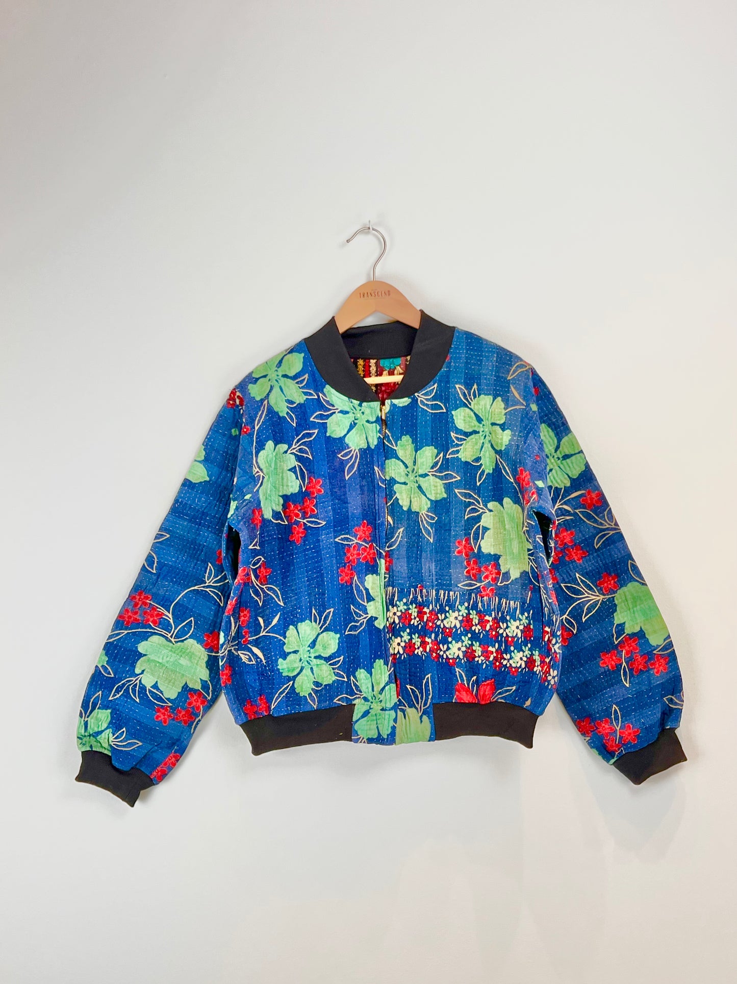 Sophia Reversible Kantha Bomber - Twilight Harvest XL