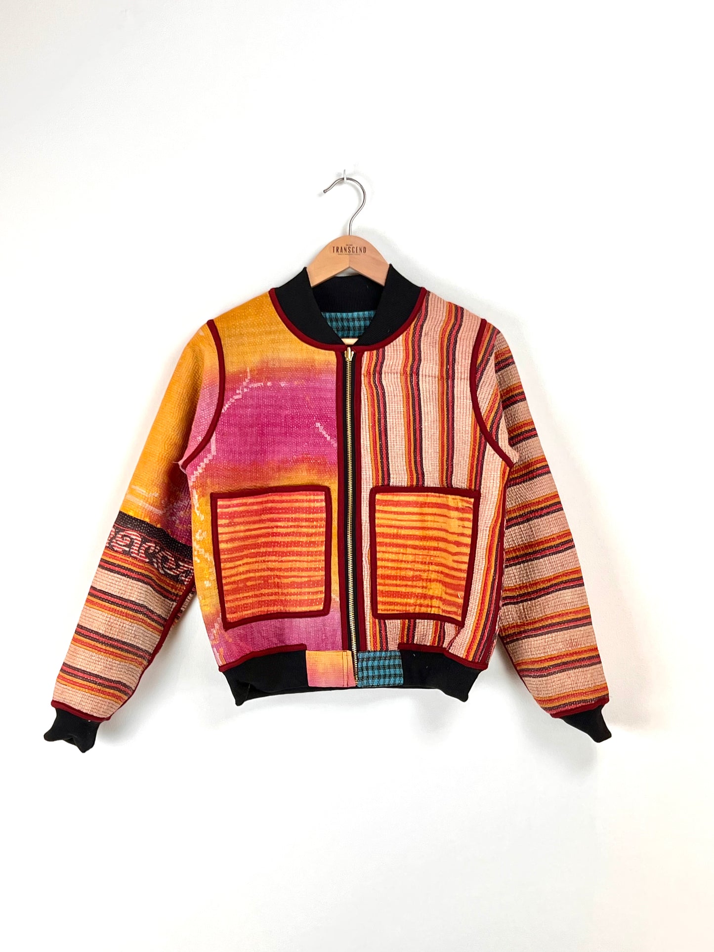 Sophia Reversible Kantha Bomber - Amber Transition Fusion XS
