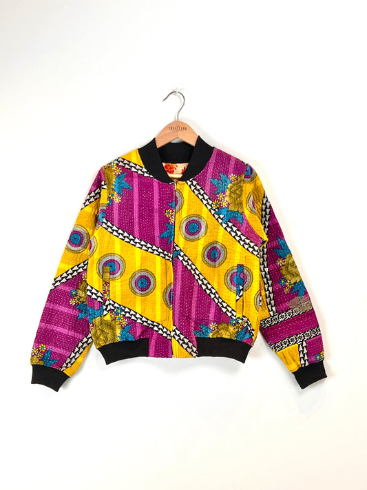 Sophia Reversible Kantha Bomber - Grateful Gathering XS