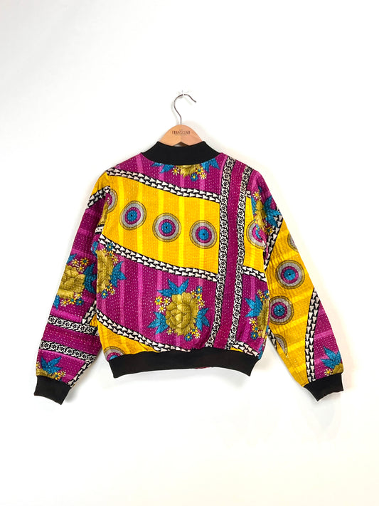 Sophia Reversible Kantha Bomber - Grateful Gathering XS