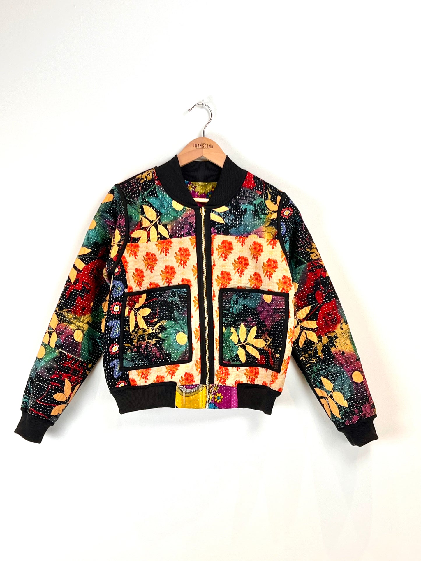Sophia Reversible Kantha Bomber - Grateful Gathering XS