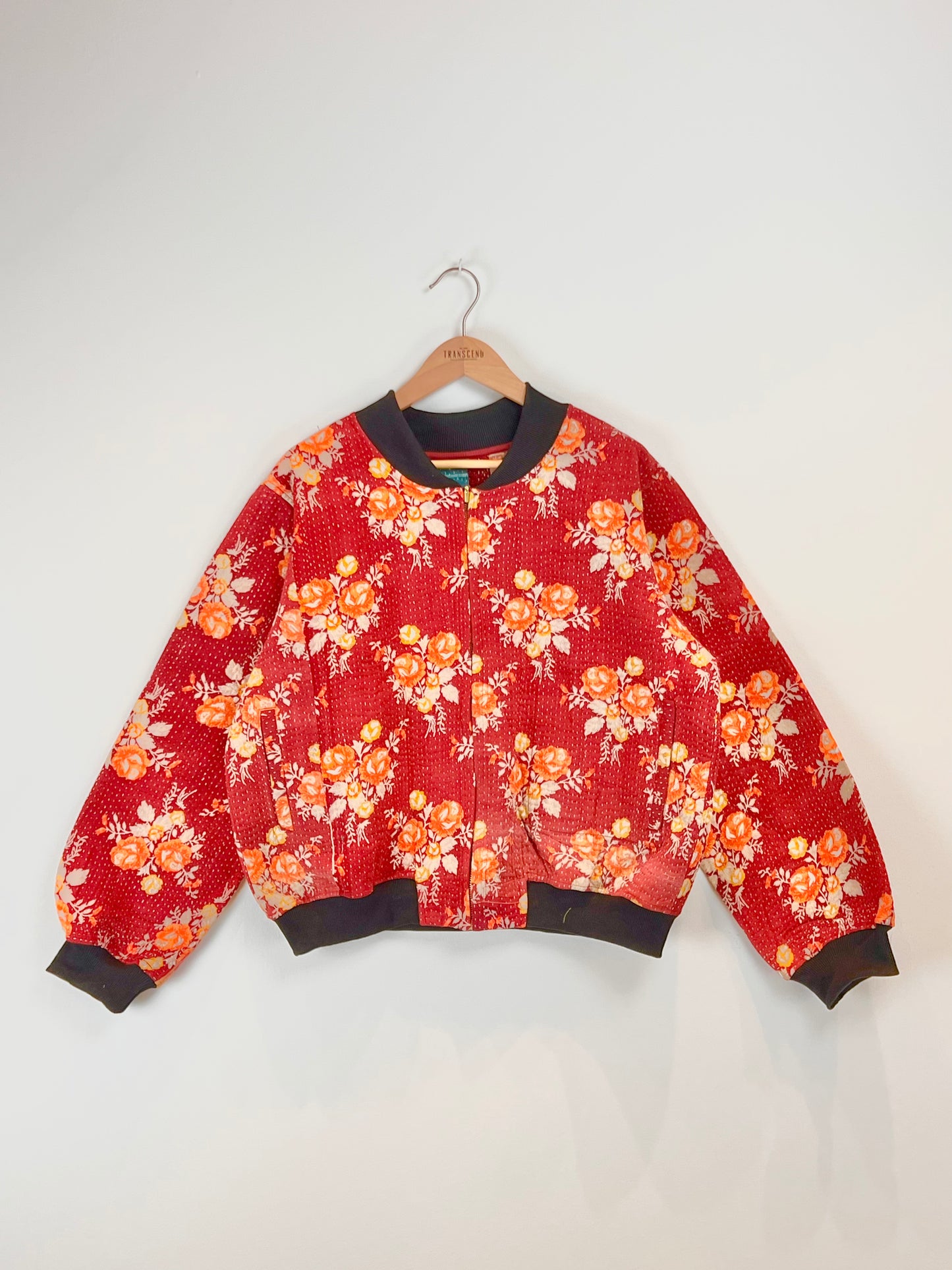 Sophia Reversible Kantha Bomber - Festive Floral - XXL
