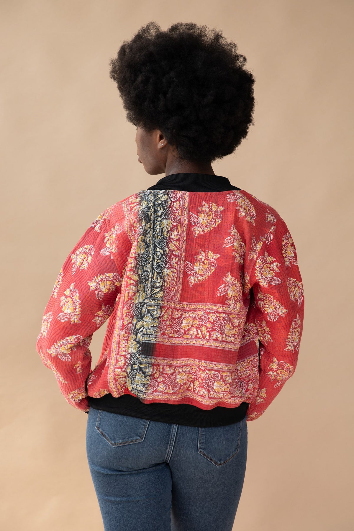Aisha Reversible Kantha Bomber - M — back
