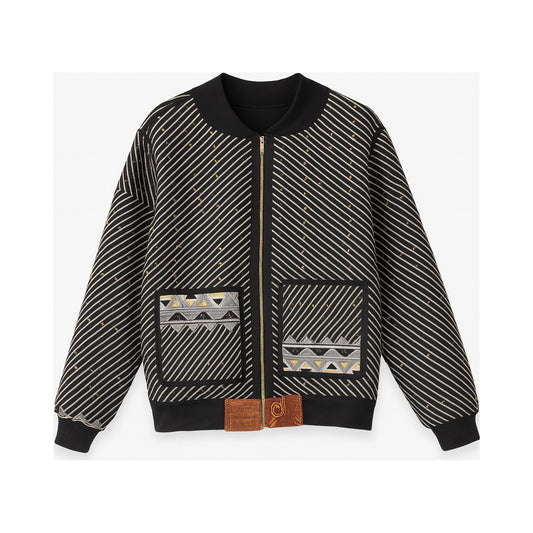 MEN'S Reversible Kantha Bomber - Atlas - S — main side front, flat product shot on white