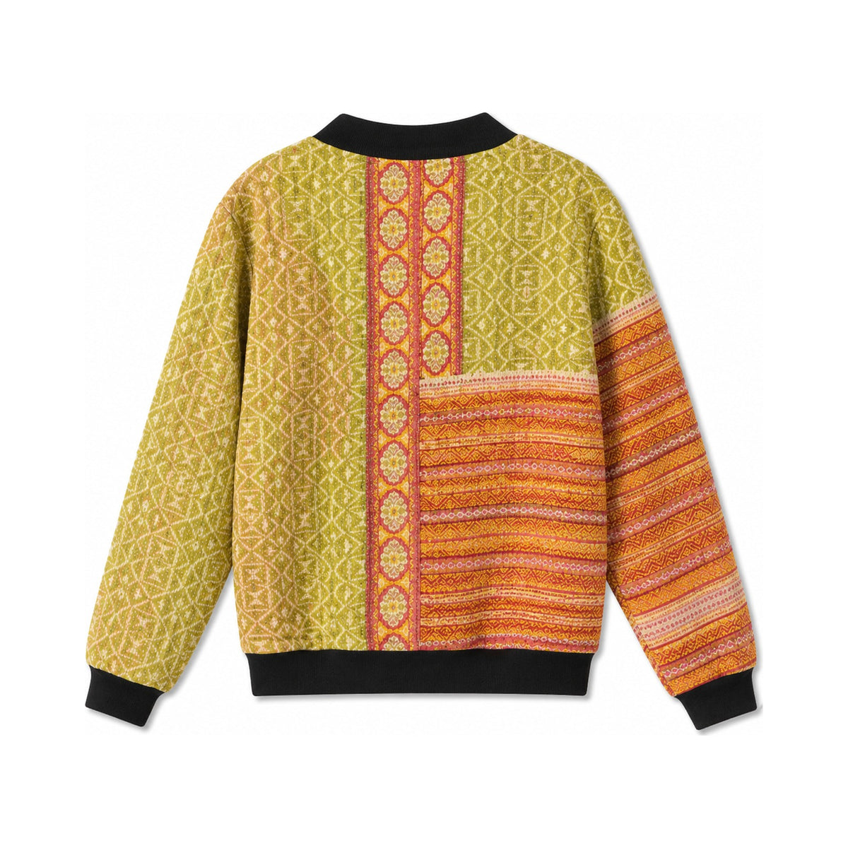 MEN'S Reversible Kantha Bomber - Ayan - S — reversible side back, flat product shot on white